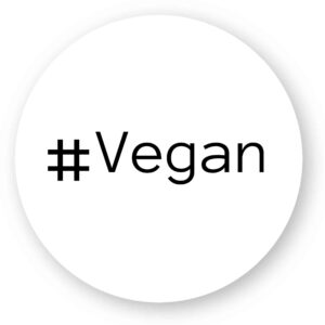 Sticker découpe ronde pack de 100 - #Vegan