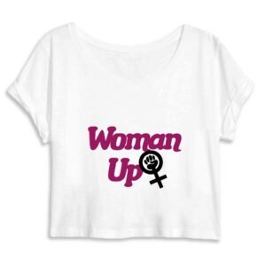 Crop Top Femme 100% Coton BIO - Woman Up