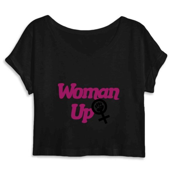 Crop Top Femme 100% Coton BIO - Woman Up