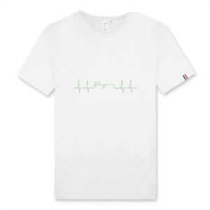 T-shirt Homme Made in France 100% Coton BIO - Vegan fréquence cardiaque