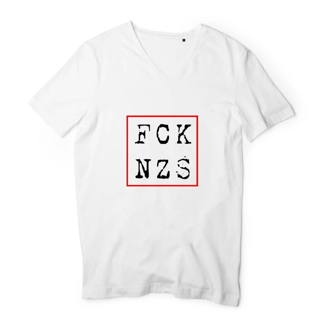 T-shirt Homme Col V 100 % coton bio - FCK NZS