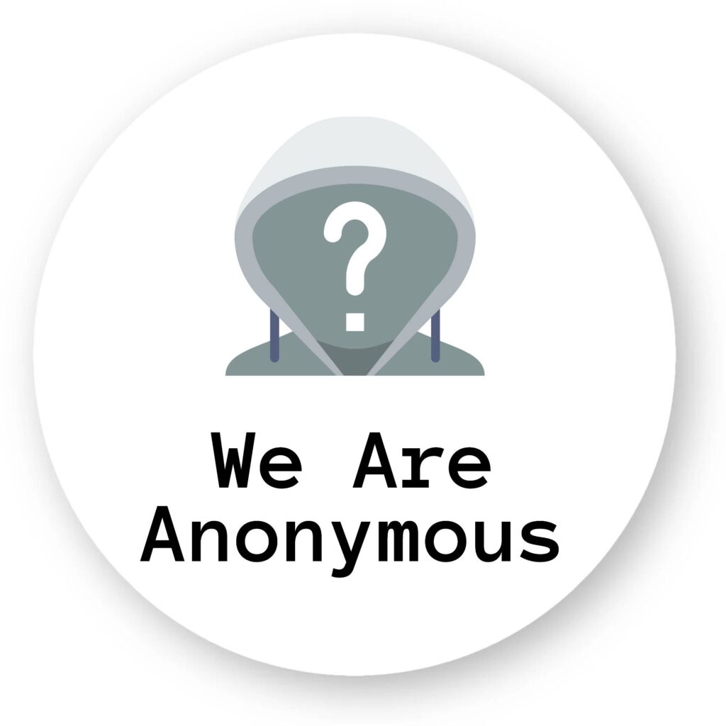 Sticker découpe ronde pack de 5 - We Are Anonymous
