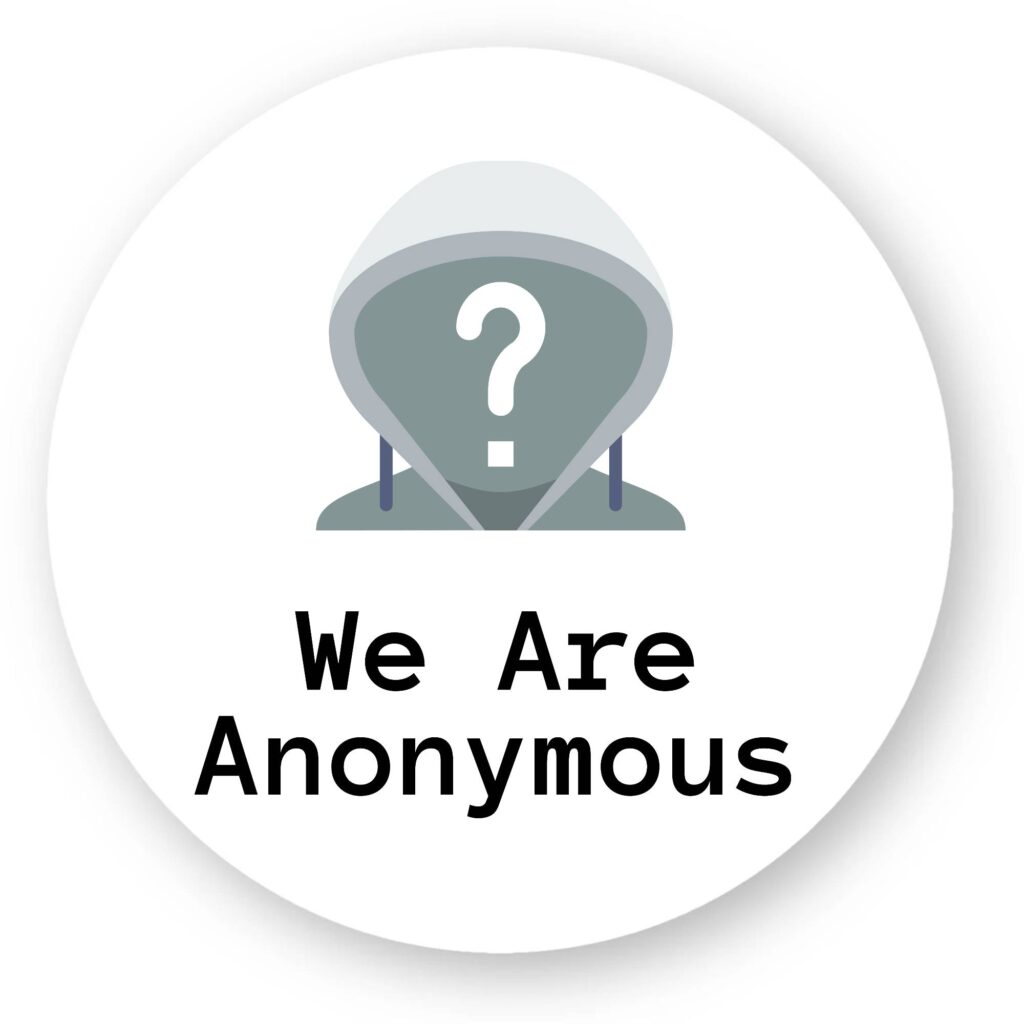 Sticker découpe ronde pack de 100 - We Are Anonymous