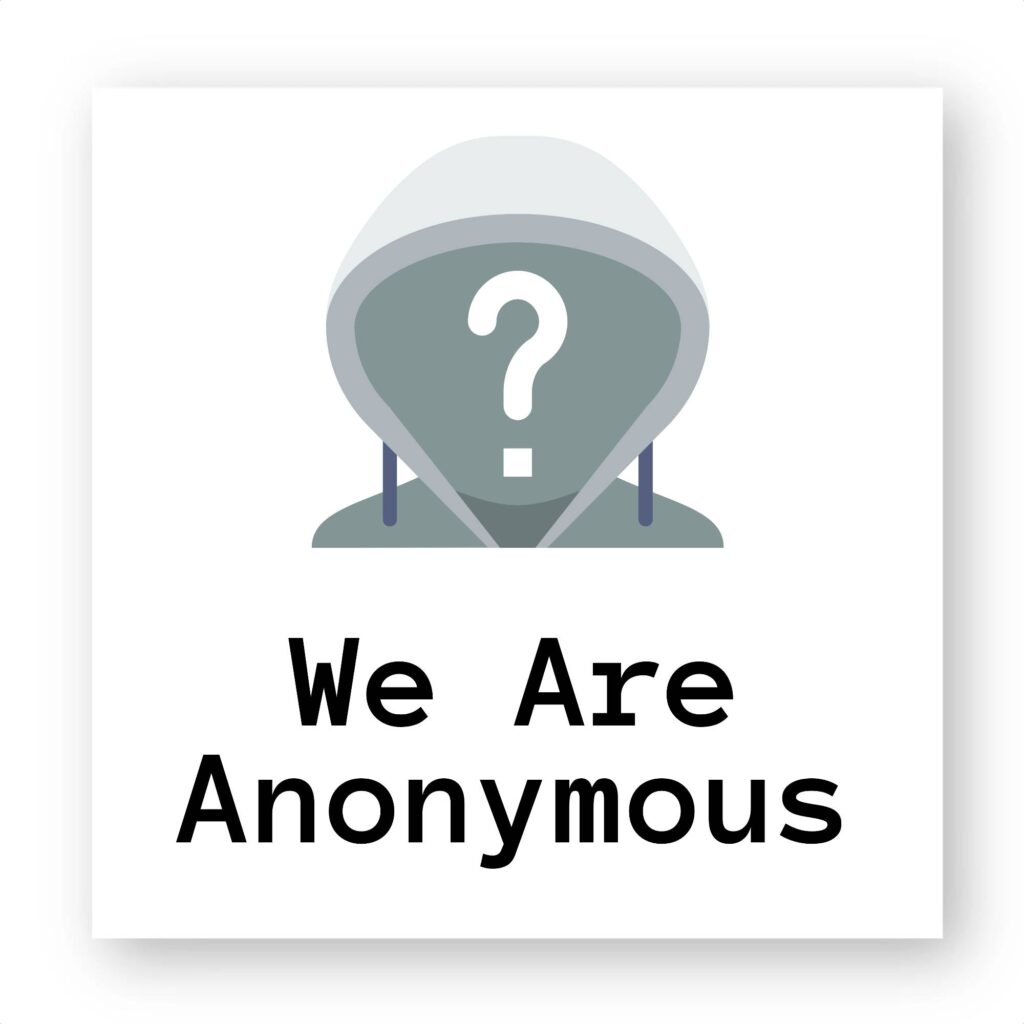Sticker découpe carré pack de 5 - We Are Anonymous