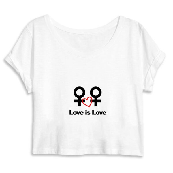 Crop Top Femme 100% Coton BIO - Love is Love entre femmes