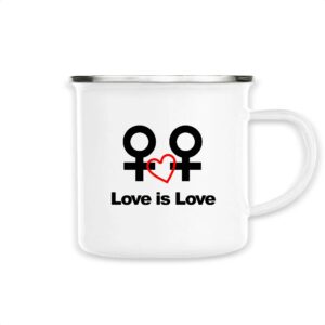 Mug émaillé - Love is Love entre femmes