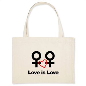 Shopping bag Coton BIO - Love is Love entre femmes