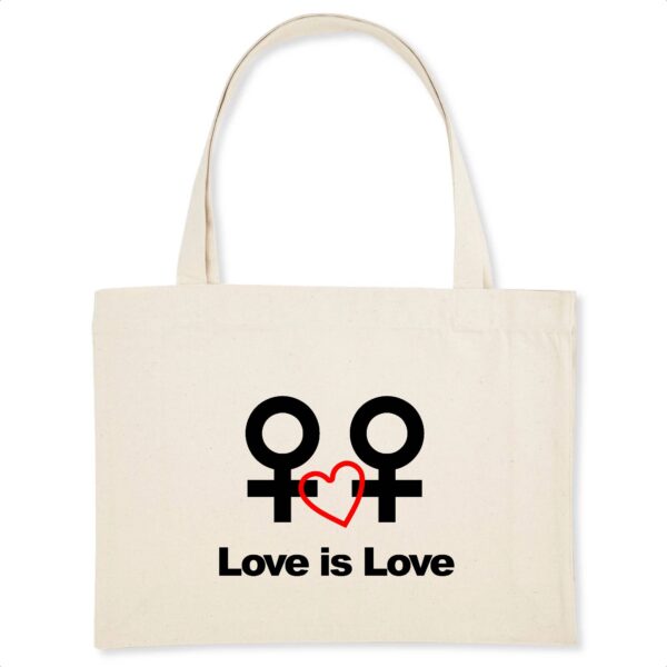 Shopping bag Coton BIO - Love is Love entre femmes