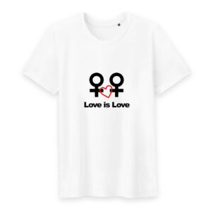 T-shirt Homme Col rond 100% Coton BIO - Love is Love entre femmes