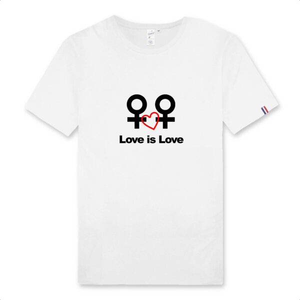 T-shirt Homme Made in France 100% Coton BIO - Love is Love entre femmes