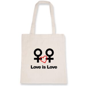 Totebag 100% coton BIO - Love is Love entre femmes