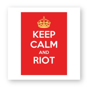 Sticker découpe carré pack de 100 - Keep Calm and Riot