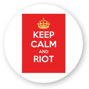 Sticker découpe ronde pack de 20 - Keep Calm and Riot