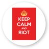 Sticker découpe ronde pack de 5 - Keep Calm and Riot