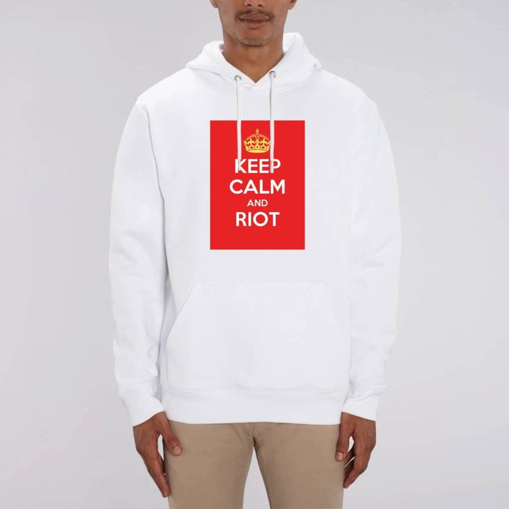 Sweat à capuche BIO Unisexe - Keep Calm and Riot