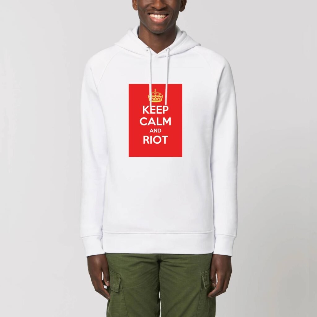 Sweat à capuche BIO Unisexe - Keep Calm and Riot