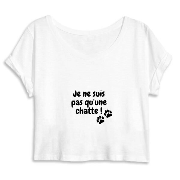 Crop Top Femme 100% Coton BIO - Je ne suis pas qu'une chatte