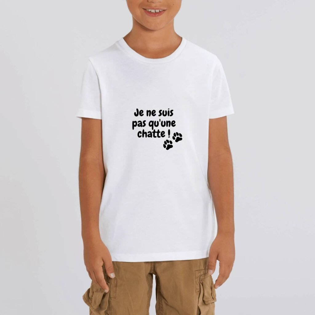 T-shirt Enfant Coton bio - Je ne suis pas qu'une chatte