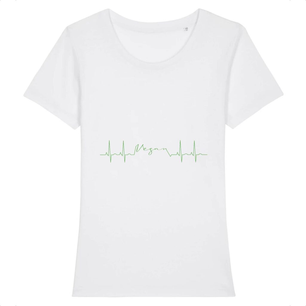 T-shirt Femme 100% Coton BIO - Vegan fréquence cardiaque