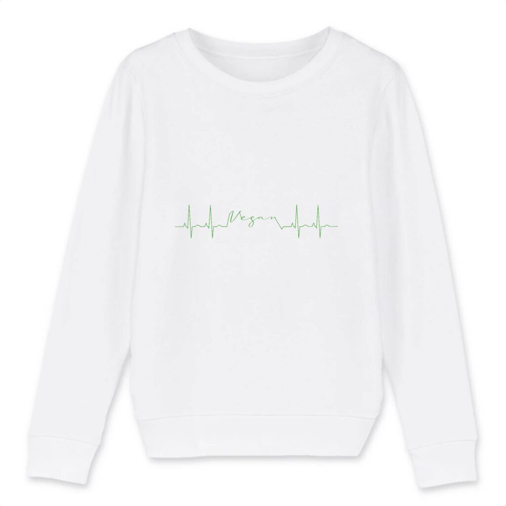 Sweat-shirt Enfant Bio - Vegan fréquence cardiaque