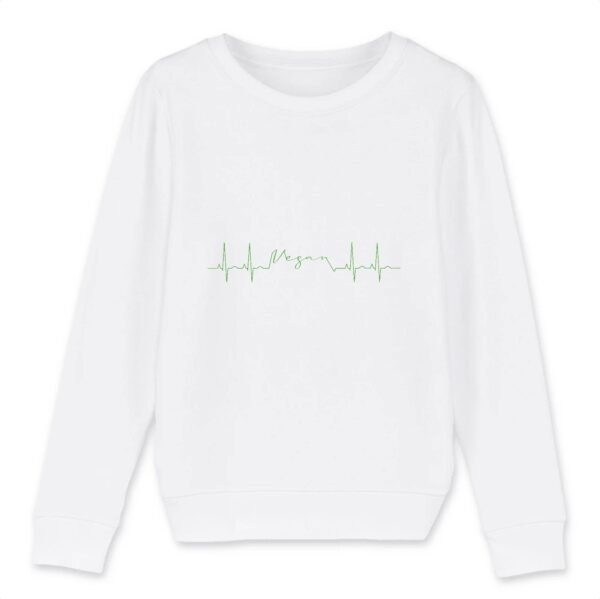 Sweat-shirt Enfant Bio - Vegan fréquence cardiaque
