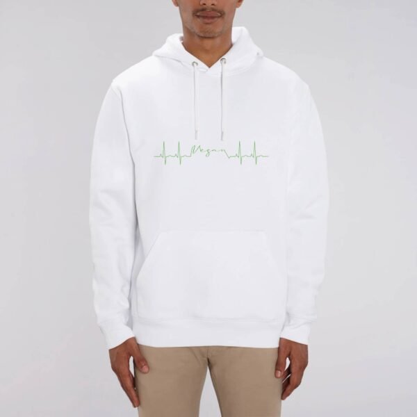 Sweat à capuche BIO Unisexe - Vegan fréquence cardiaque