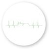 Sticker découpe ronde pack de 20 - Vegan fréquence cardiaque