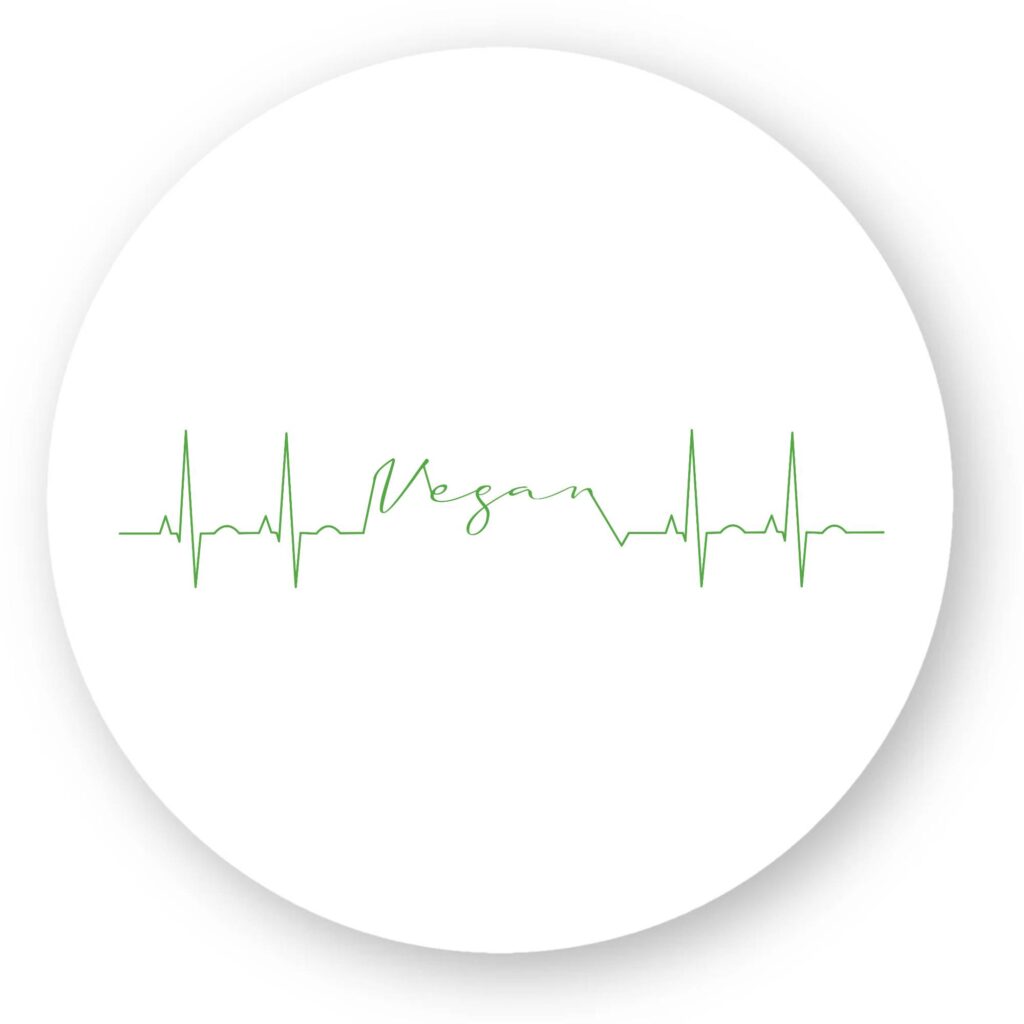 Sticker découpe ronde pack de 20 - Vegan fréquence cardiaque