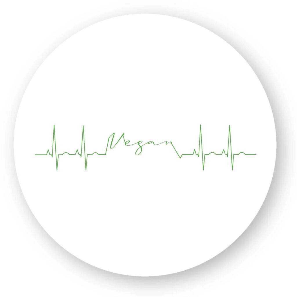 Sticker découpe ronde pack de 100 - Vegan fréquence cardiaque