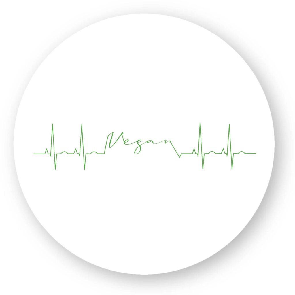 Sticker découpe ronde - Vegan fréquence cardiaque