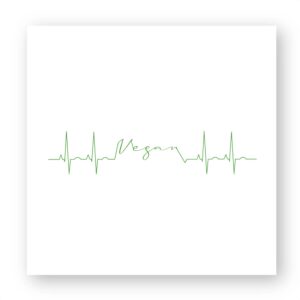 Sticker découpe carrée pack de 100 - Vegan fréquence cardiaque
