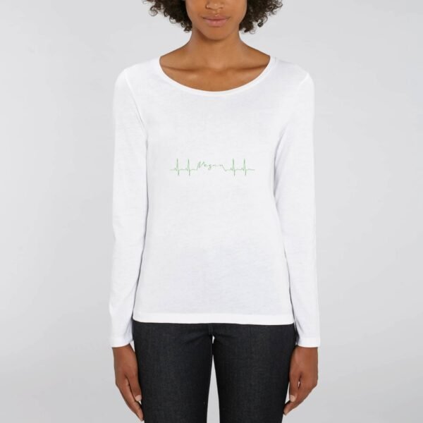 T-shirt Femme manches longues - Vegan fréquence cardiaque