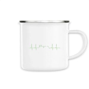 Mug émaillé - Vegan fréquence cardiaque