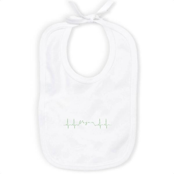 Bavoir 100% Coton Bio - Vegan fréquence cardiaque