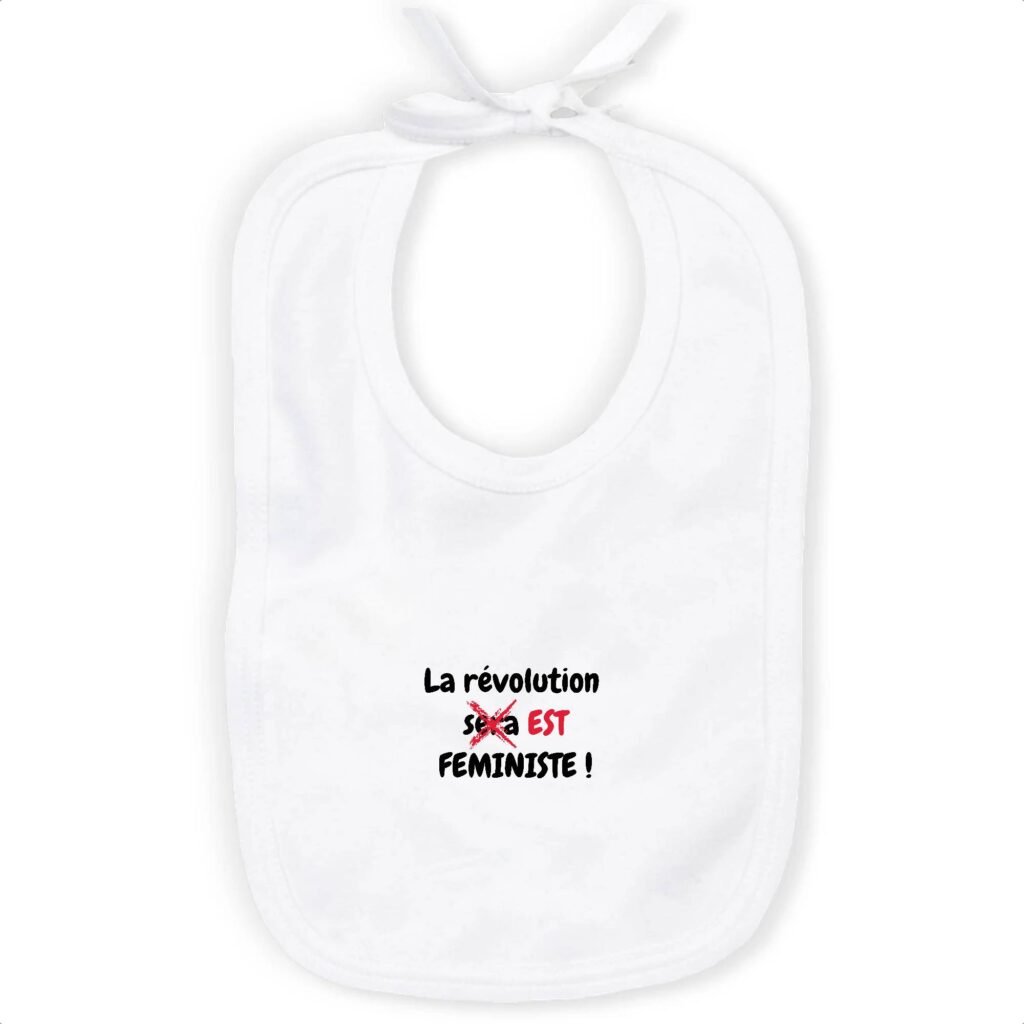 Bavoir 100% Coton Bio - La révolution est féministe !