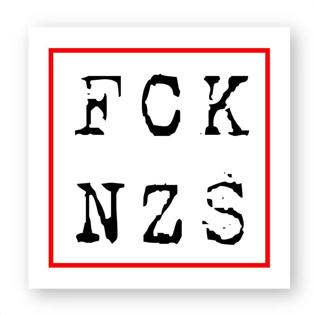 Sticker découpe carrée pack de 20 - FCK NZS