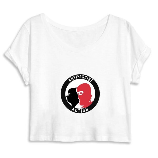 Crop Top Femme 100% Coton BIO - Antifa Cagoule