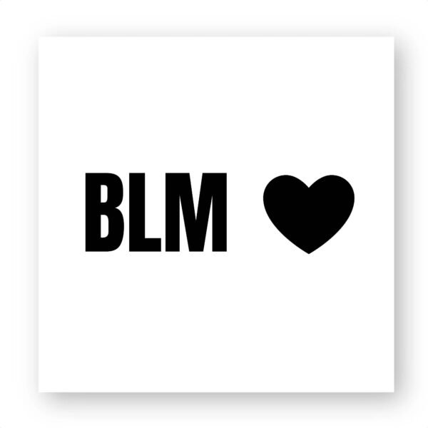 Sticker découpe carré pack de 20 - BLM Cœur
