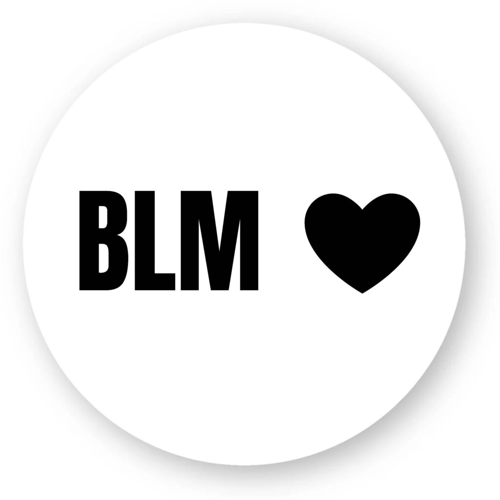 Sticker découpe ronde - BLM Cœur