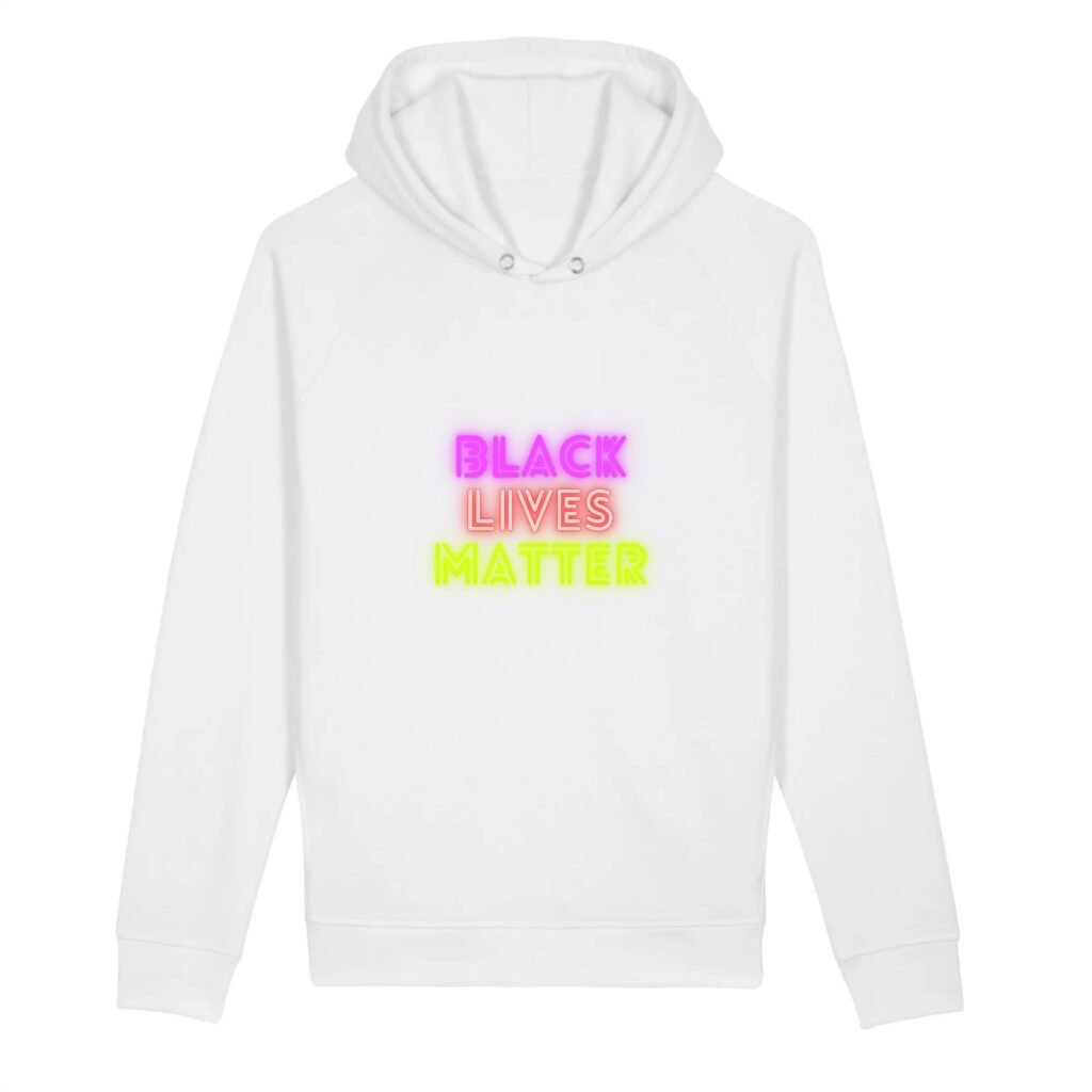 Sweat à capuche BIO Unisexe - Black Lives Matter Neon