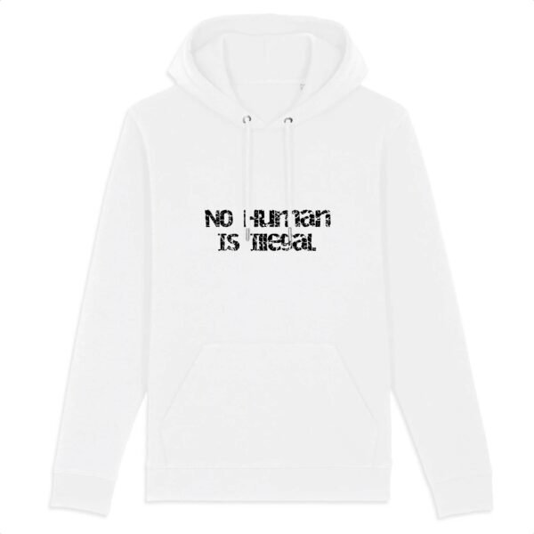 Sweat à capuche BIO Unisexe - No Human Is Illegal