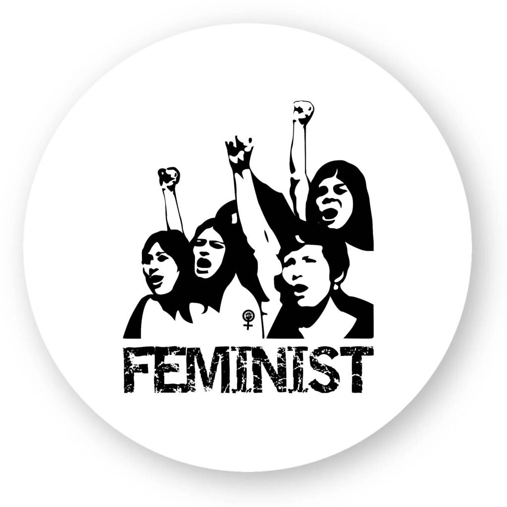 Sticker découpe ronde pack de 20 - Femmes manifestez-vous