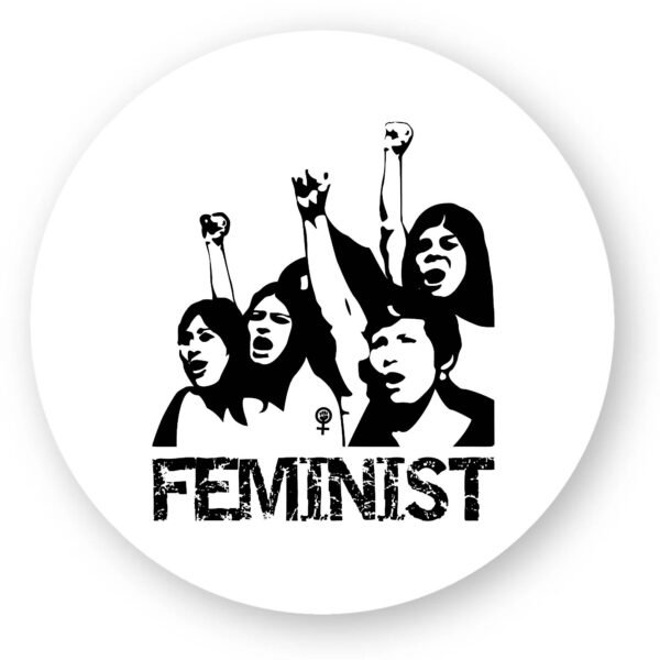 Sticker découpe ronde pack de 5 - Femmes manifestez-vous