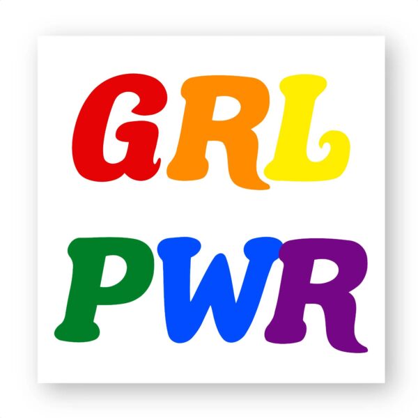 Sticker découpe carré - GRL PWR Multicolore