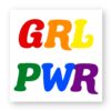 Sticker découpe carré pack de 100 - GRL PWR Multicolore