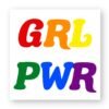 Sticker découpe carré pack de 100 - GRL PWR Multicolore