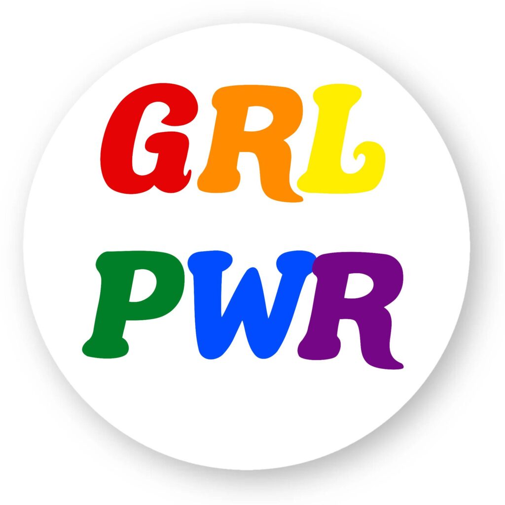 Sticker découpe ronde pack de 100 - GRL PWR Multicolore