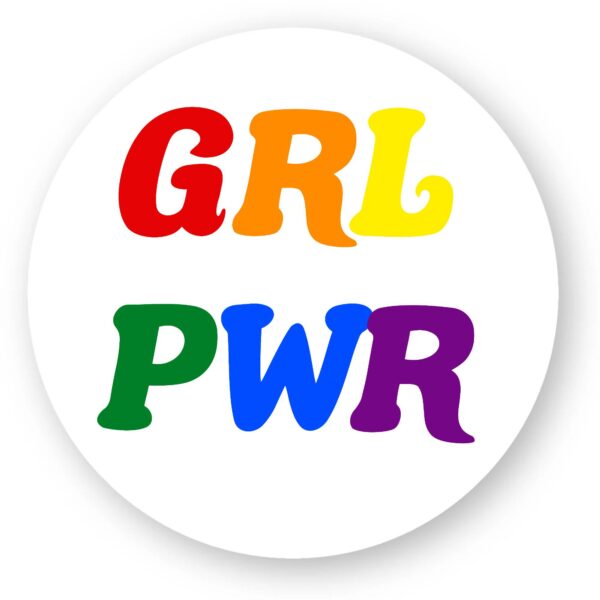 Sticker découpe ronde pack de 5 - GRL PWR Multicolore