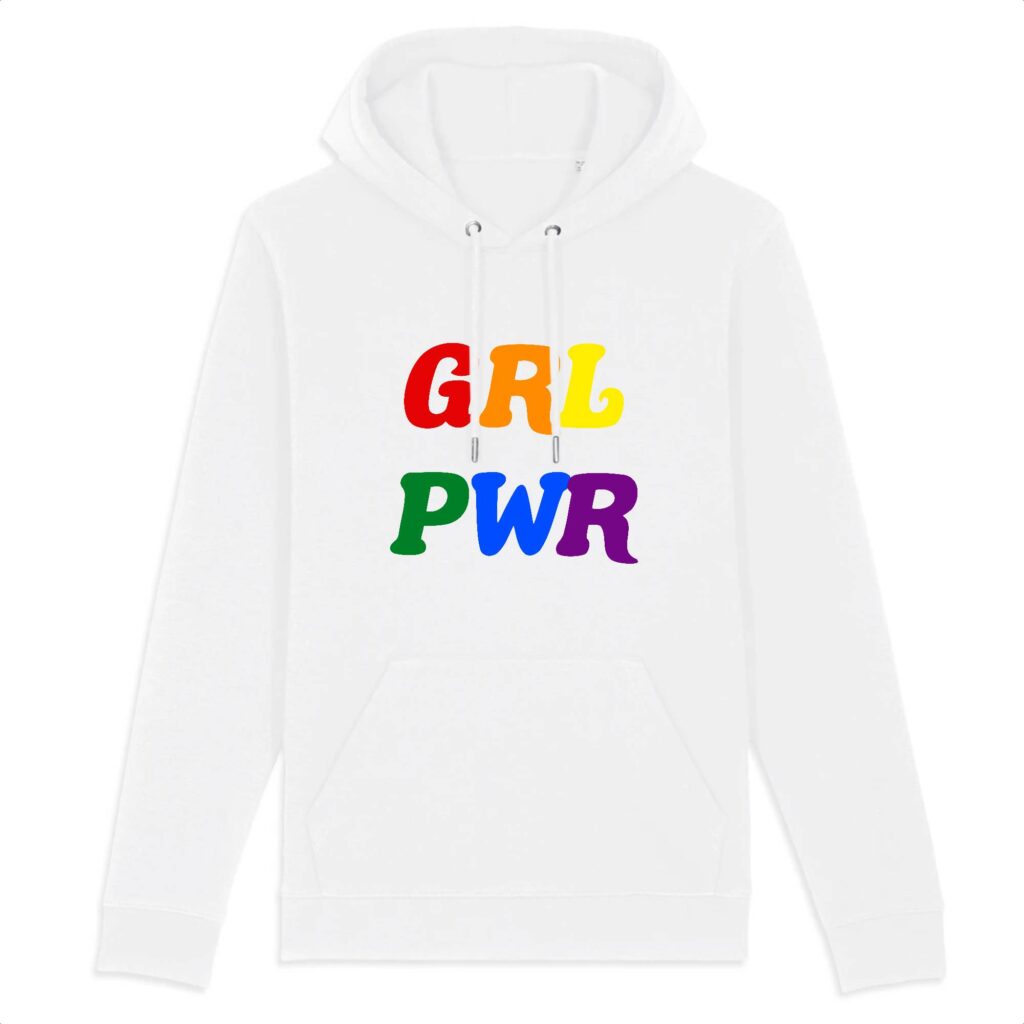 Sweat à capuche BIO Unisexe - GRL PWR Multicolore