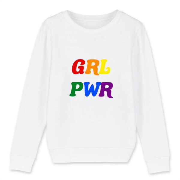 Sweat-shirt Enfant Bio - GRL PWR Multicolore